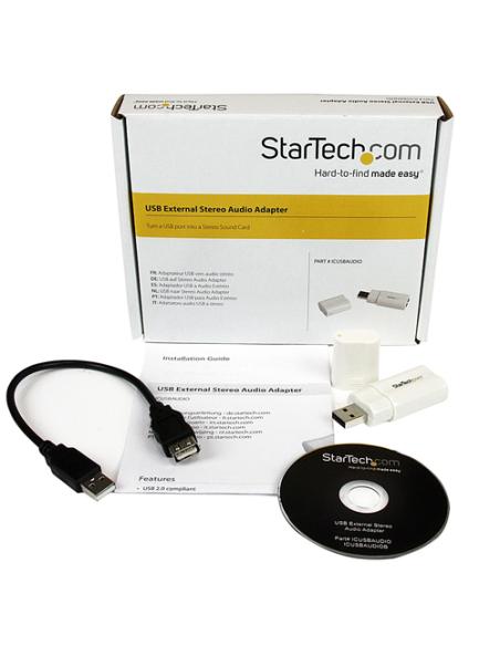StarTech.com Tarjeta de Sonido Estéreo USB Externa Adaptador Conversor - Blanco