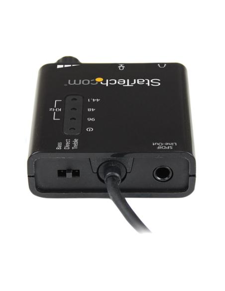 StarTech.com Tarjeta de Sonido Estéreo USB Externa Adaptador Conversor con Salida SPDIF - Negro