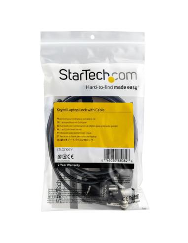 StarTech.com Candado con Cable para Portátil - con Traba de Ranura (Tipo K) - con Llave