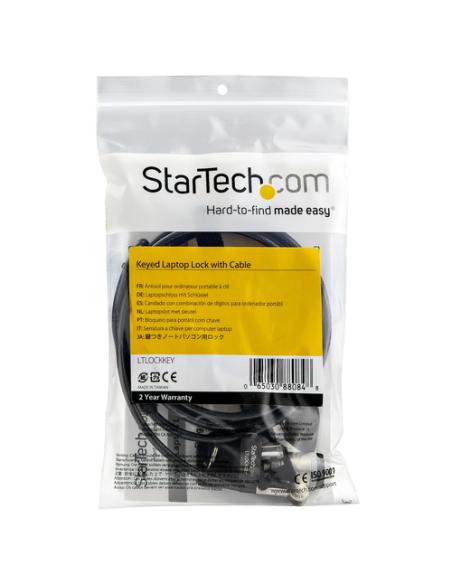 StarTech.com Candado con Cable para Portátil - con Traba de Ranura (Tipo K) - con Llave