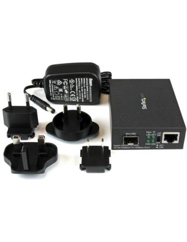 StarTech.com Conversor de Medios Ethernet Gigabit a Fibra con SFP abierto
