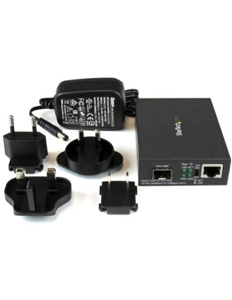 StarTech.com Conversor de Medios Ethernet Gigabit a Fibra con SFP abierto