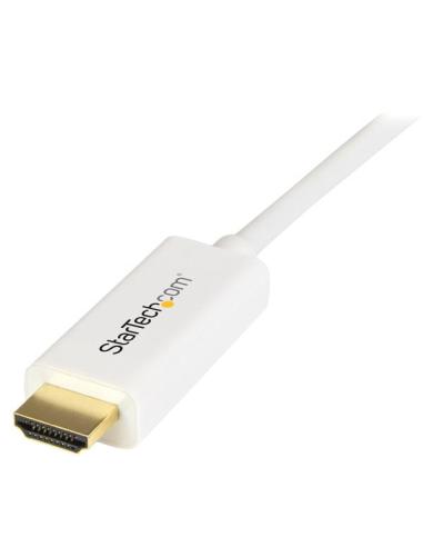 StarTech.com Cable Conversor Mini DisplayPort a HDMI de 2m - Color Blanco - Ultra HD 4K