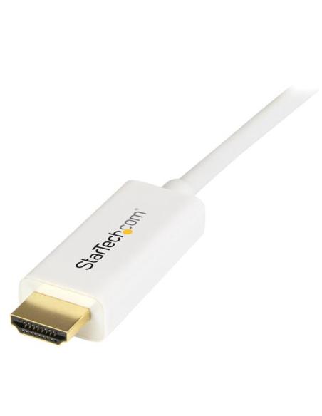StarTech.com Cable Conversor Mini DisplayPort a HDMI de 2m - Color Blanco - Ultra HD 4K