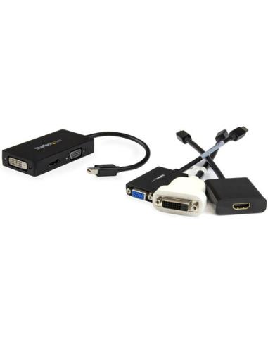 StarTech.com Adaptador Conversor de Mini DisplayPort a VGA DVI o HDMI - Convertidor A/V 3 en 1 para viajes