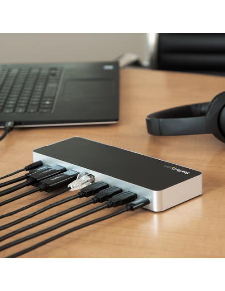 StarTech.com Docking Station USB C para 2 Monitores - PD de 60 W para Portátil Windows - Replicador de Puertos USB Tipo C a HDMI