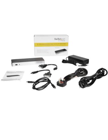 StarTech.com Docking Station USB C para 2 Monitores - PD de 60 W para Portátil Windows - Replicador de Puertos USB Tipo C a HDMI