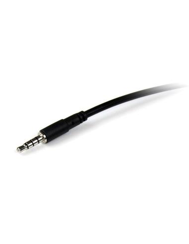 StarTech.com Cable de 1m de Extensión Alargador de Auriculares Headset Mini-Jack 3,5mm 4 pines Macho a Hembra