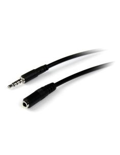 StarTech.com Cable de 2m de Extensión Alargador de Auriculares Headset Mini-Jack 3,5mm 4 pines Macho a Hembra