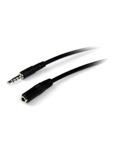StarTech.com Cable de 2m de Extensión Alargador de Auriculares Headset Mini-Jack 3,5mm 4 pines Macho a Hembra