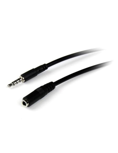 StarTech.com Cable de 2m de Extensión Alargador de Auriculares Headset Mini-Jack 3,5mm 4 pines Macho a Hembra