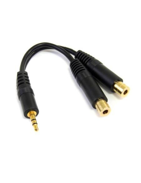 StarTech.com Cable 15cm Audio Splitter Divisor de Auriculares Mini-Jack 3,5mm Estéreo Macho a 2x Hembra