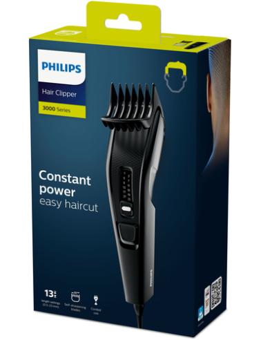 Philips 3000 series Cortapelos con cuchillas de acero inoxidable