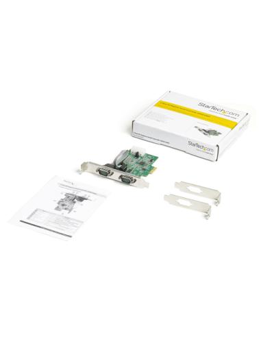StarTech.com Tarjeta PCI Express Adaptadora de 2 Puertos Serie RS232 - Tarjeta Controladora Serial PCIe RS232 - PCIe a DB9 UART1
