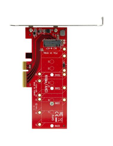 StarTech.com Adaptador de SSD M2 a PCIe - Conversor NVMe / AHCI / NGFF / M-Key a PCIe 3.0 x4 - Perfil Bajo o Completo - Adaptado
