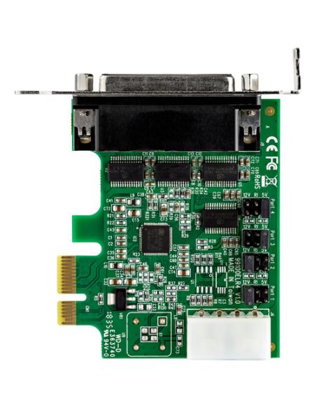 StarTech.com Tarjeta Adaptadora Serie PCI Express RS232 de 4 Puertos - Tarjeta Controladora Serie PCIe RS232 - PCIe a Serie DB9 