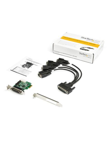 StarTech.com Tarjeta Adaptadora Serie PCI Express RS232 de 4 Puertos - Tarjeta Controladora Serie PCIe RS232 - PCIe a Serie DB9 