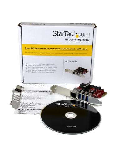 StarTech.com Tarjeta Adaptador de Red Ethernet Gigabit Combo con Hub Concentrador USB 3.0 de 3 Puertos