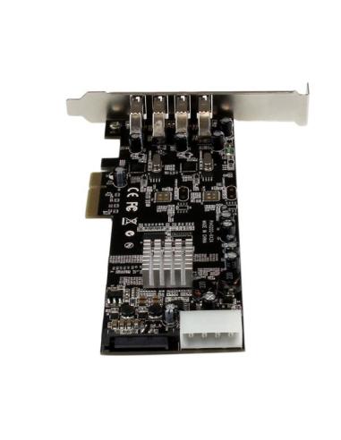 StarTech.com Adaptador Tarjeta PCI Express PCI-E 4 Puertos USB 3.0 UASP Bus Doble con Alimentación Molex SATA