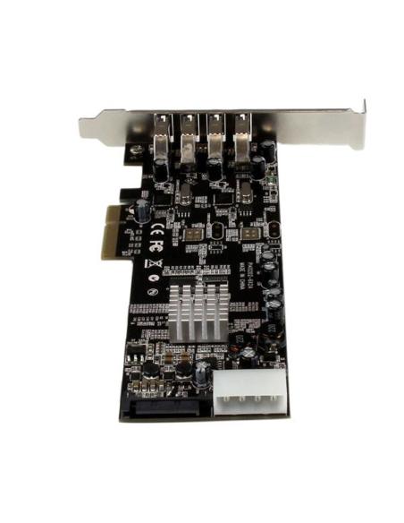 StarTech.com Adaptador Tarjeta PCI Express PCI-E 4 Puertos USB 3.0 UASP Bus Doble con Alimentación Molex SATA