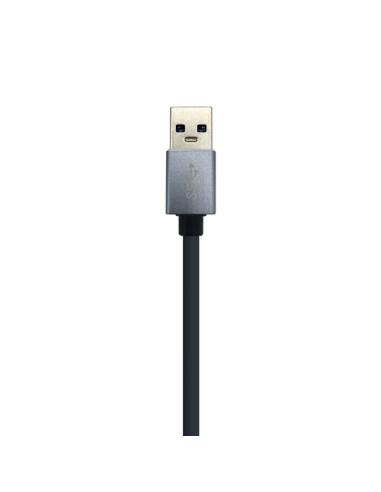 AISENS Conversor USB 3.0 a ethernet gigabit 10/100/1000 Mbps + Hub 3 x USB 3.0, Gris, 15 cm