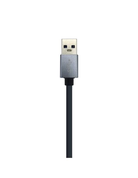 AISENS Conversor USB 3.0 a ethernet gigabit 10/100/1000 Mbps + Hub 3 x USB 3.0, Gris, 15 cm
