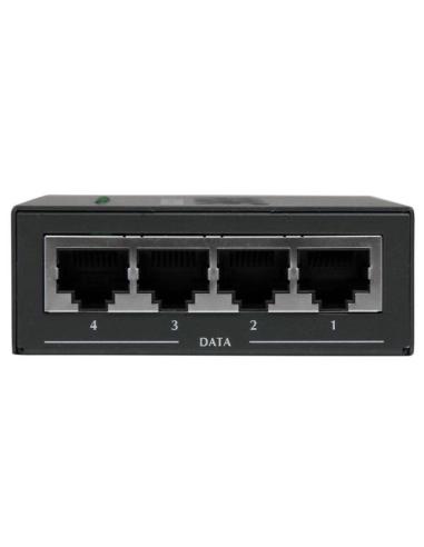 StarTech.com Inyector de Alimentación PoE Power over Ethernet Midspan 4 Puertos Gigabit RJ45 de Pared - 802.3 at af