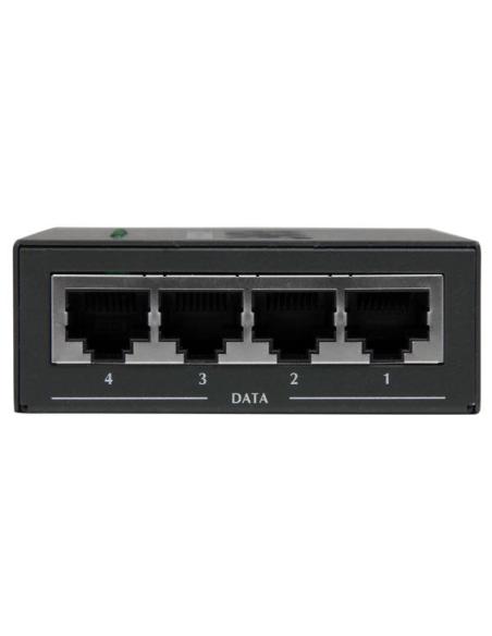 StarTech.com Inyector de Alimentación PoE Power over Ethernet Midspan 4 Puertos Gigabit RJ45 de Pared - 802.3 at af