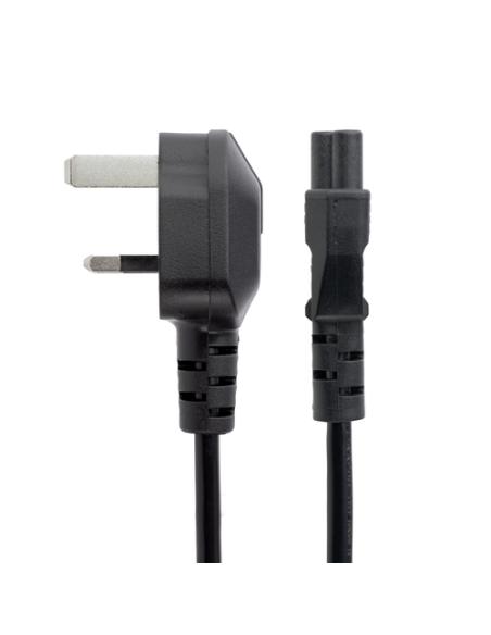 StarTech.com Cable de 1m de Alimentación para Portátiles, Enchufe BS1363 a C5, 2,5A 250V, 18AWG, Cable para Cargador, Cable Hoja