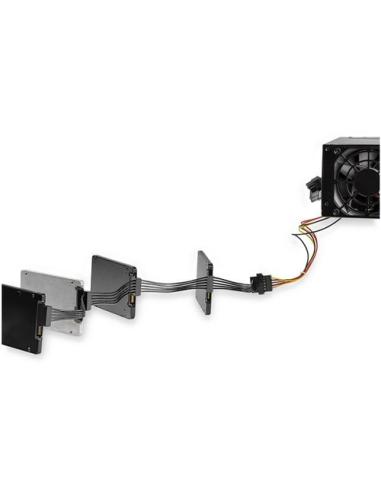 StarTech.com Cable Adaptador Bifurcador Divisor Splitter de Alimentación SATA de 40cm - 4x Receptáculos Hembra SATA