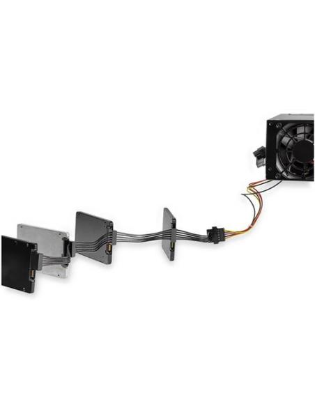 StarTech.com Cable Adaptador Bifurcador Divisor Splitter de Alimentación SATA de 40cm - 4x Receptáculos Hembra SATA