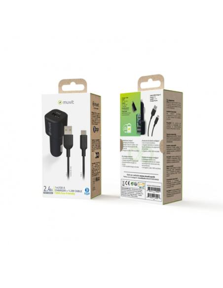Muvit MCPAK0015 cargador de dispositivo móvil Universal Negro Encendedor de cigarrillos Auto