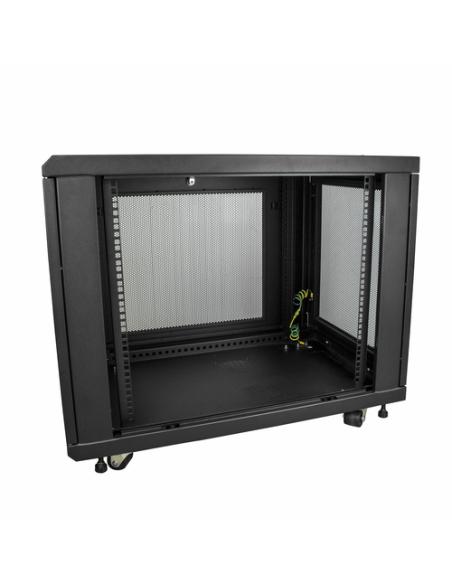 StarTech.com Armario Rack para Servidores 12U 19" 4 Columnas - Rack de Servidores con Cerradura y Seguro - Rack con Ruedas y Car