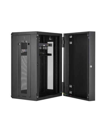 StarTech.com Armario Rack de Pared para Servidores 18U 19" 4 Columnas y Estante 1U - Rack de Servidores de Montaje en Pared con 