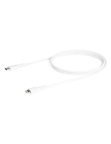 StarTech.com Cable Resistente USB-C a Lightning de 1 m Blanco - Cable de Sincronización y Carga USB Tipo C a Lightning con Fibra