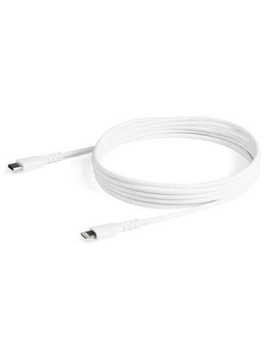 StarTech.com Cable Resistente USB-C a Lightning de 2 m Blanco - Cable de Sincronización y Carga USB Tipo C a Lightning con Fibra