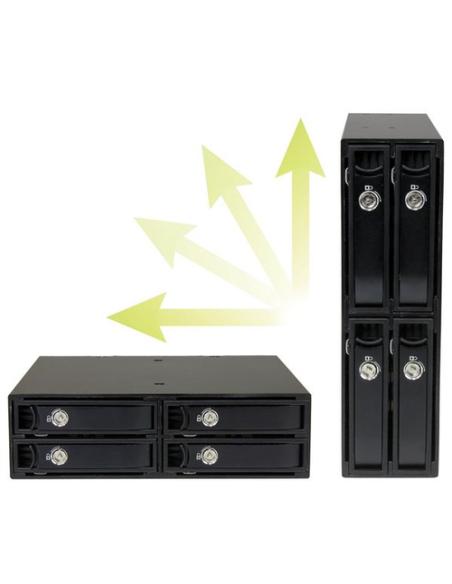 StarTech.com Backplane Rack Móvil 5,25 Pulgadas a 4 Unidades 2,5 SATA/SAS