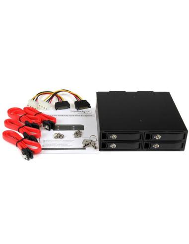 StarTech.com Backplane Rack Móvil 5,25 Pulgadas a 4 Unidades 2,5 SATA/SAS