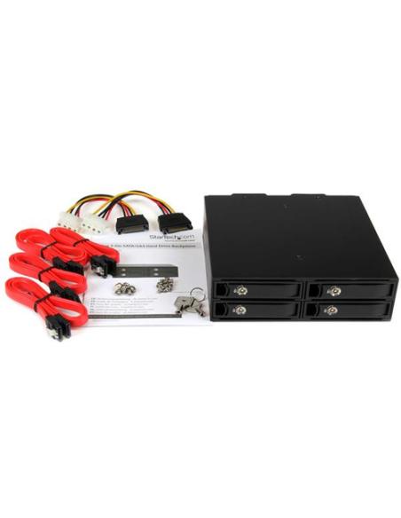 StarTech.com Backplane Rack Móvil 5,25 Pulgadas a 4 Unidades 2,5 SATA/SAS