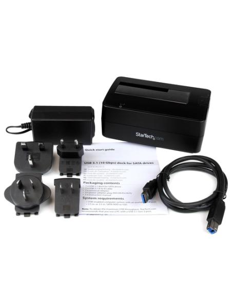 StarTech.com Docking Station USB 3.1 (10Gbps) a SATA III de 1 Bahía para Discos Duros y SSD de 2,5/3,5" - Base con Bahía de Carg