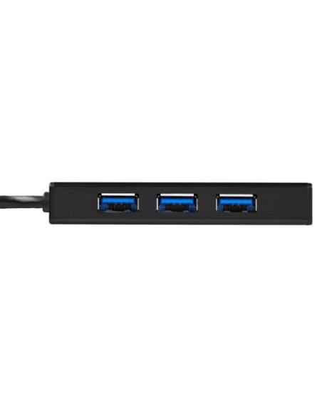 StarTech.com Hub USB 3.0 de Aluminio con Cable - 5Gbps - Concentrador de 3 Puertos USB con Adaptador de Red Ethernet Gigabit