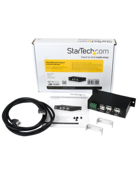 StarTech.com Hub Industrial de 4 Puertos USB 2.0 con Protección Antiestática ESD