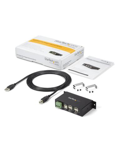StarTech.com Hub Industrial de 4 Puertos USB 2.0 con Protección Antiestática ESD