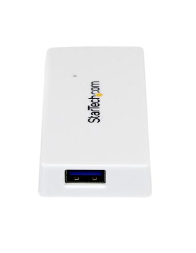 StarTech.com Adaptador Concentrador Hub Ladrón USB 3.0 (5Gbps) Super Speed para Laptop de 4 Puertos Salidas - Blanco