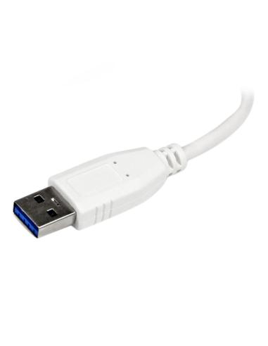 StarTech.com Adaptador Concentrador Hub Ladrón USB 3.0 (5Gbps) Super Speed para Laptop de 4 Puertos Salidas - Blanco