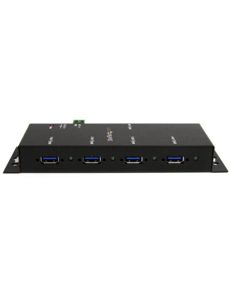 StarTech.com Hub Concentrador USB 3.0 de 4 Puertos - 5Gbps - Ladrón USB-A Industrial de Metal - de Montaje en Carril DIN, Pared 