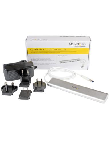 StarTech.com Hub Ladrón USB 3.0 de 7 Puertos - Hub Concentrador USB-A - Alimentado por el Bus - 5Gbps - Hub USB Portátil - Carca