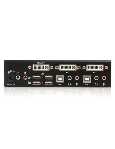 StarTech.com Conmutador Switch KVM - 2 puertos USB 2.0 - Audio Vídeo DVI