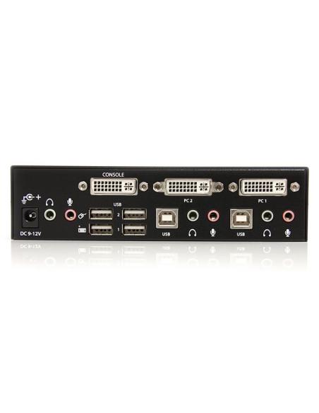 StarTech.com Conmutador Switch KVM - 2 puertos USB 2.0 - Audio Vídeo DVI