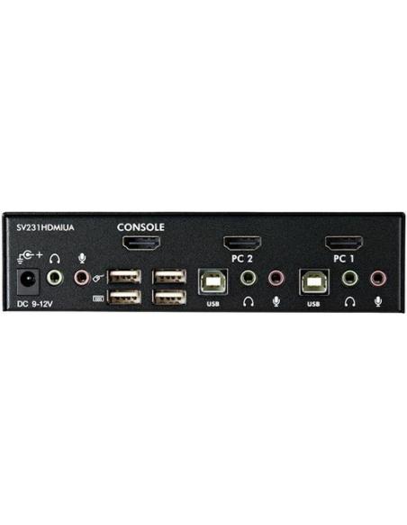 StarTech.com Conmutador Switch KVM 2 puertos HDMI con Hub Concentrador USB 2.0 Audio - 1920x1200